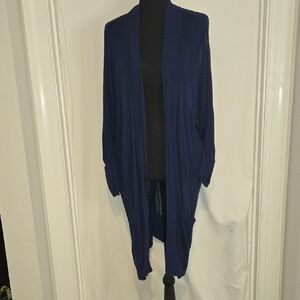 STYLUS Open-Front Longline Cardigan - Navy